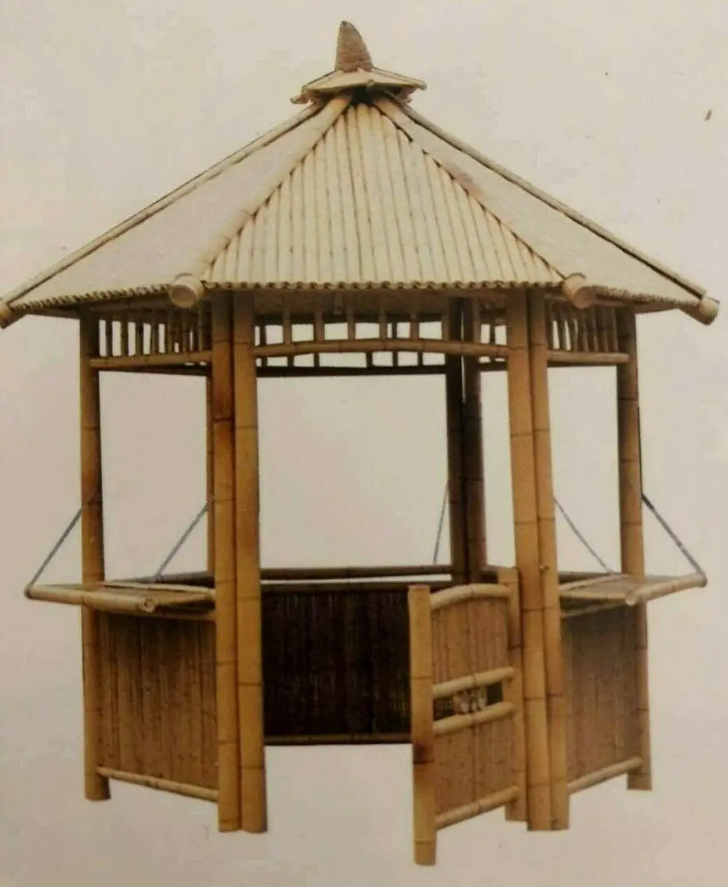 Bamboo Gazebo Pagoda Pavilion 100% Handmade Garden Yard Natural Outdoor