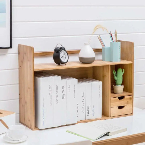 bamboo desktop shelf