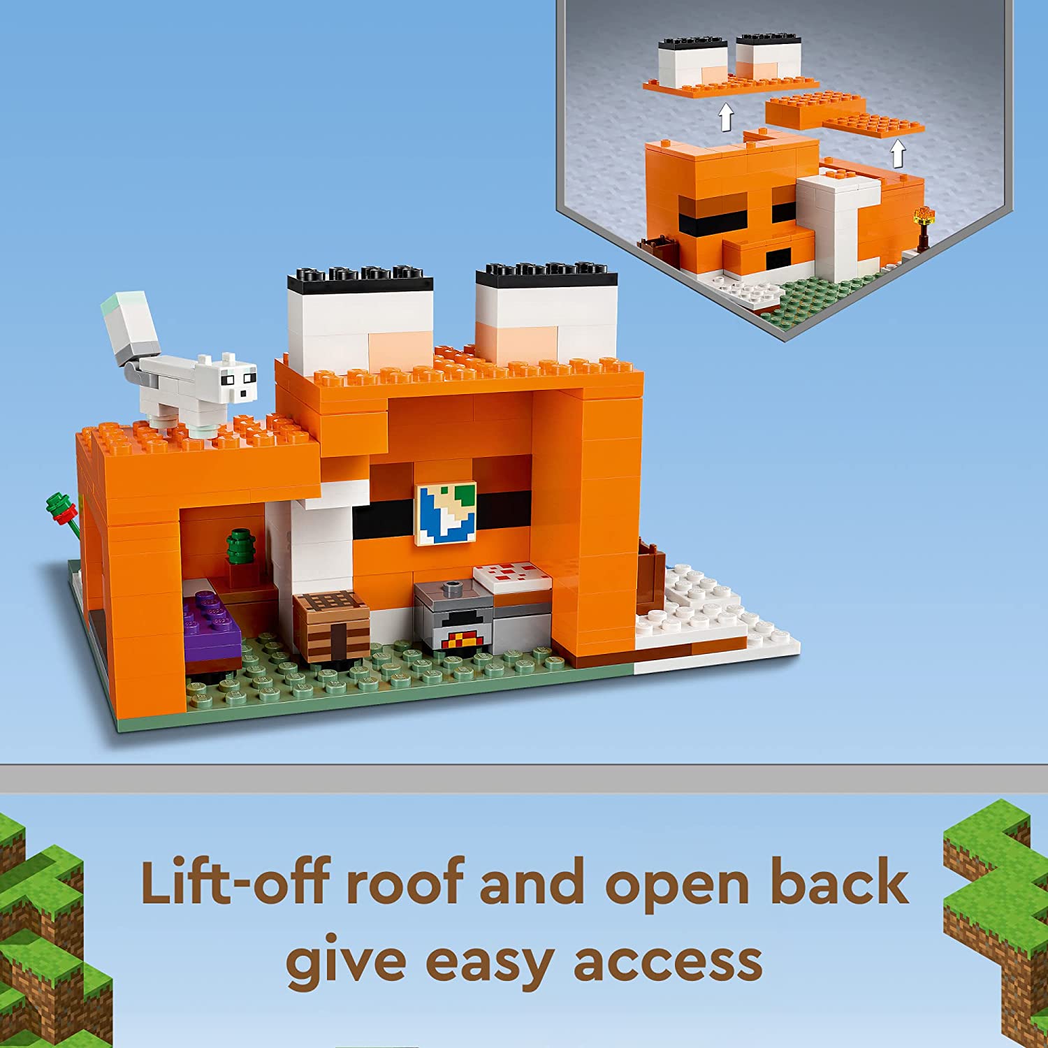 Lionel Green Street Comunista Estación de ferrocarril LEGO Minecraft The Fox Lodge 21178 Building Kit and Toy House Playset;