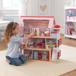 kidkraft chelsea doll cottage with furniture