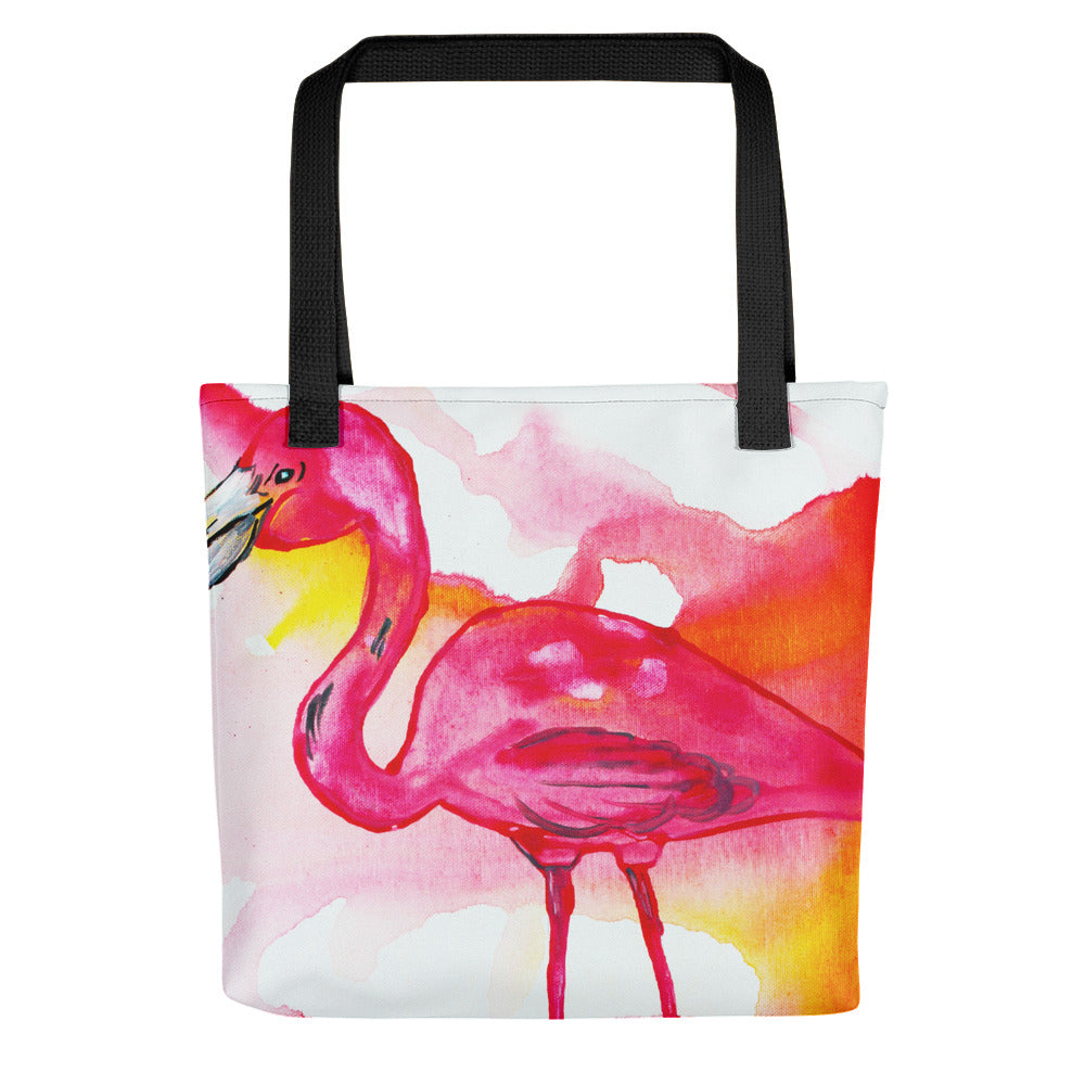 pink flamingo tote bag