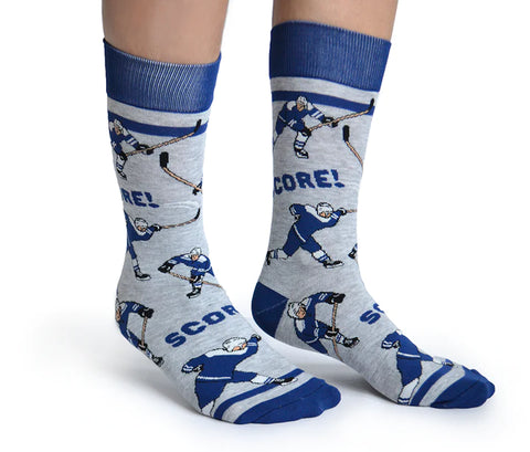 blue novelty hockey socks