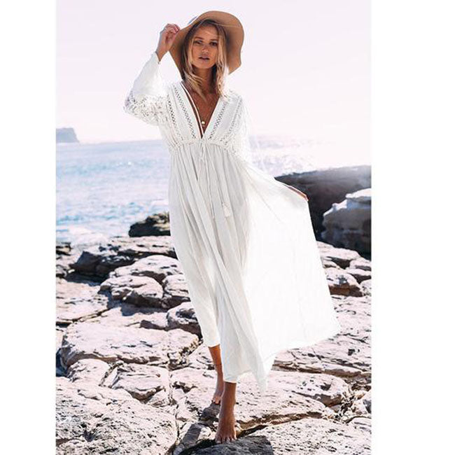 white beach dress maxi