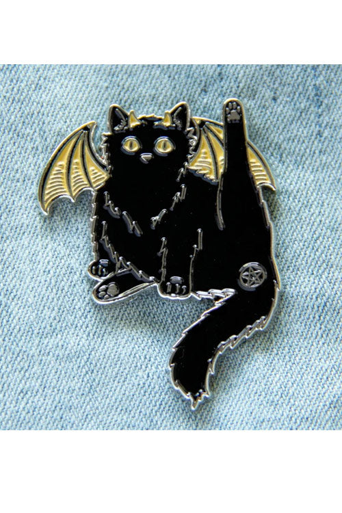 Ectogasm Pentacle Butthole Black Cat Enamel Pin