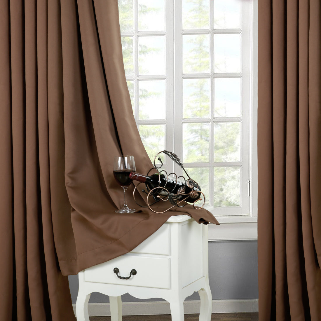 TEKAMON Thermal Insulated Blackout Grommet Curtains For Living Room Be