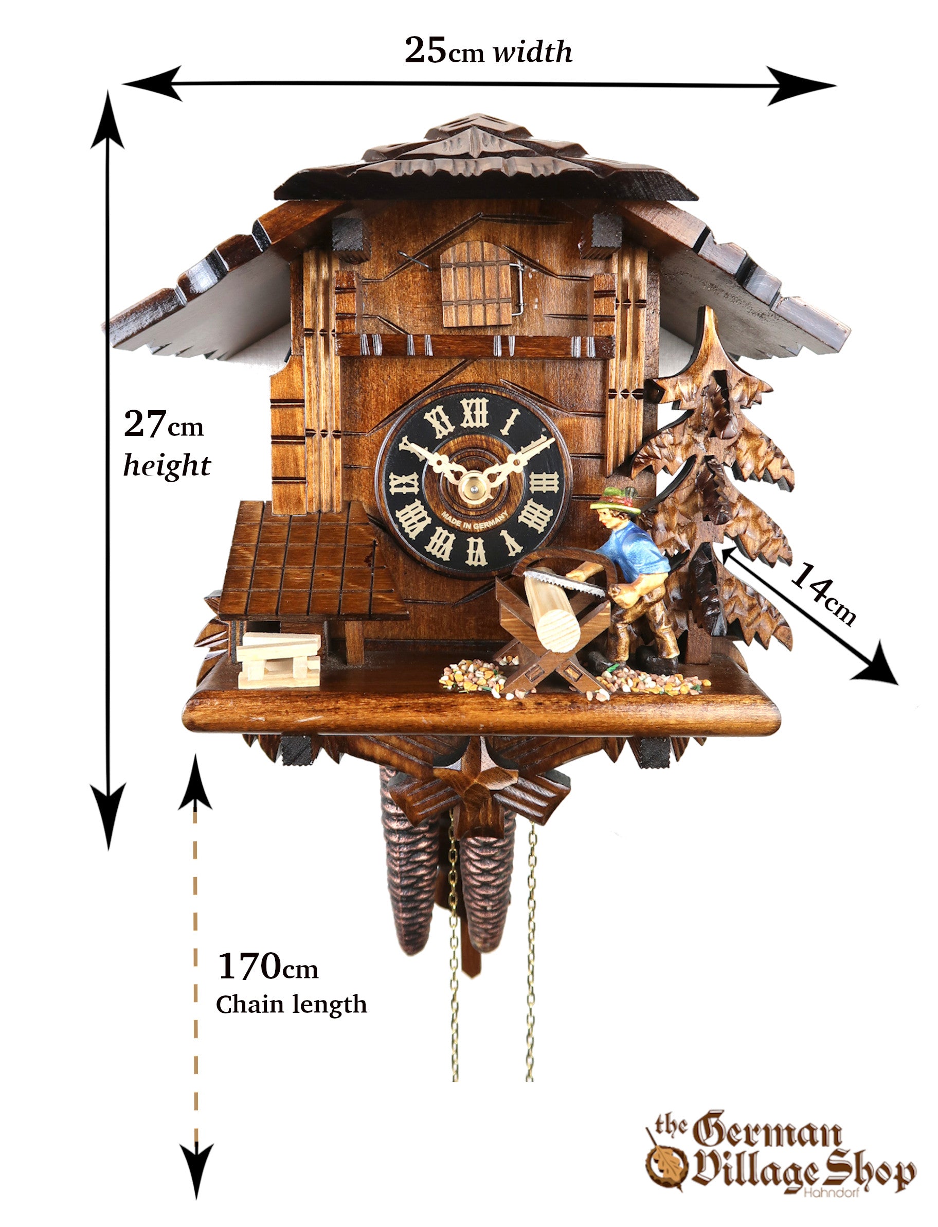 Size of German Cuckoo Clock imported and for sale in Australia