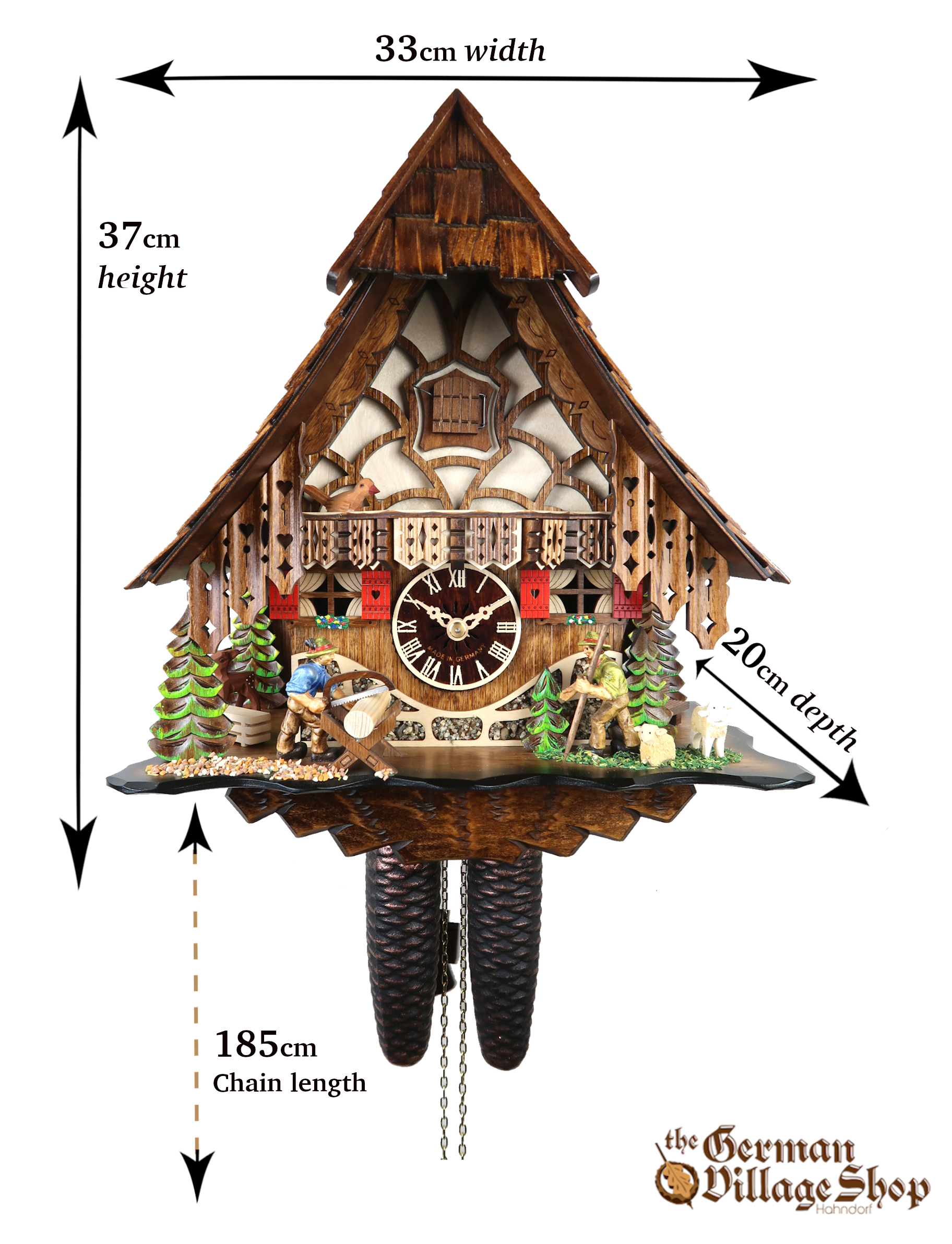 Size of German Cuckoo Clock imported and for sale in Australia