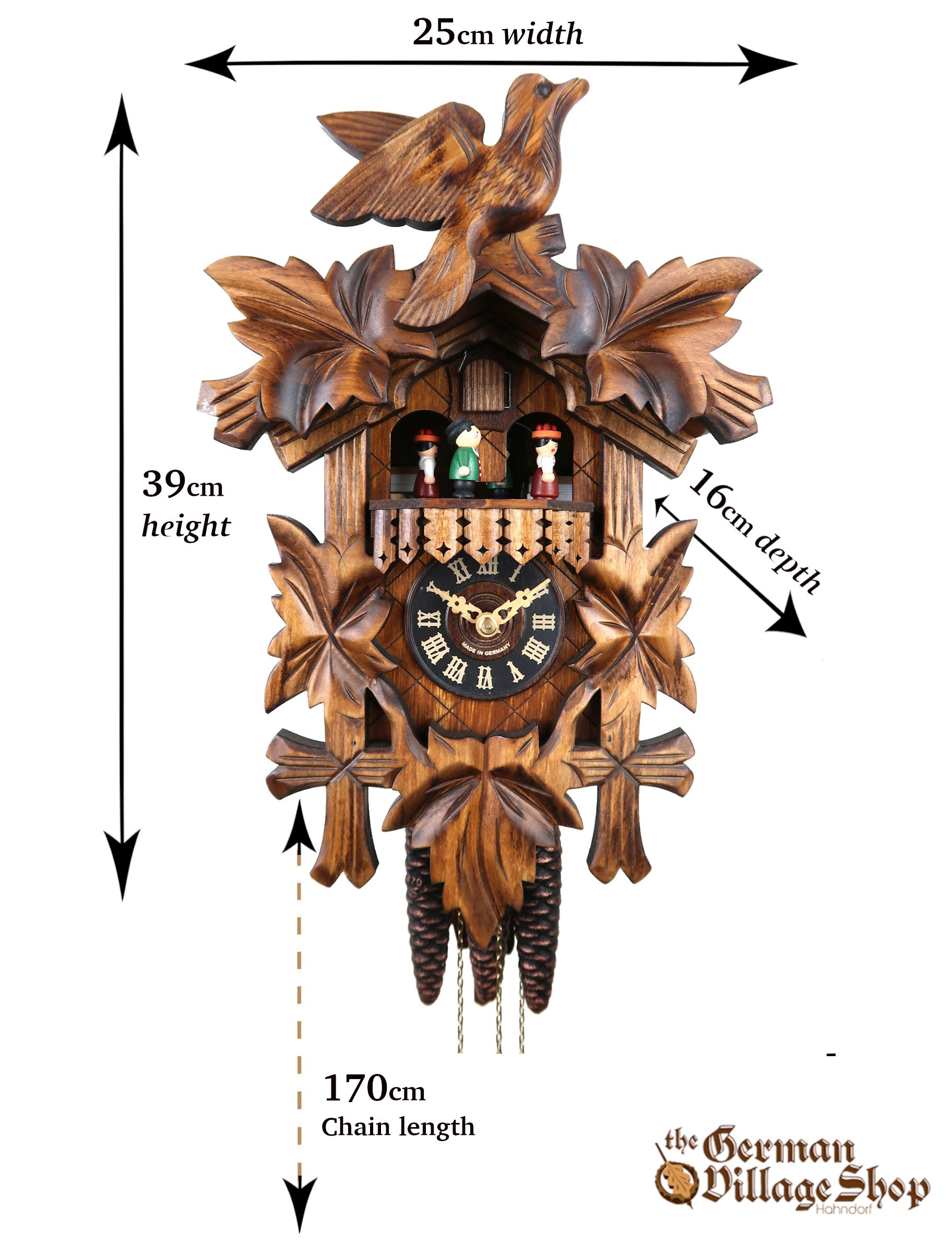 Size of German Cuckoo clock imported and for sale in Australia