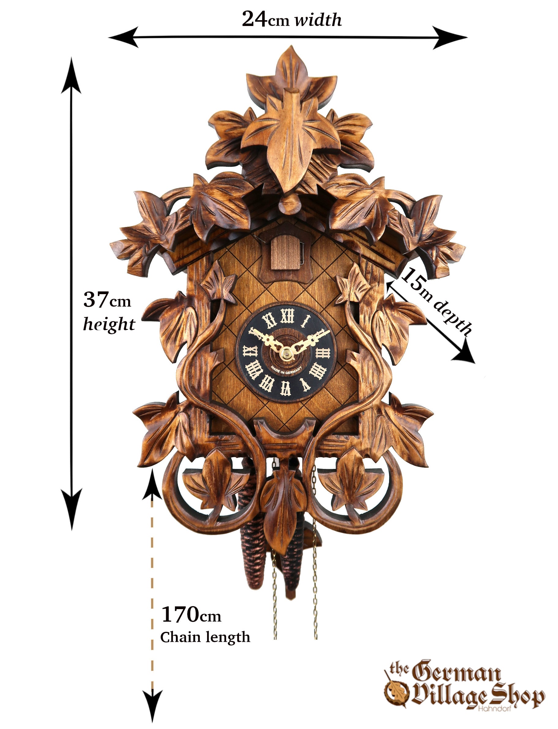 Size of German Cuckoo Clock imported and for sale in Australia