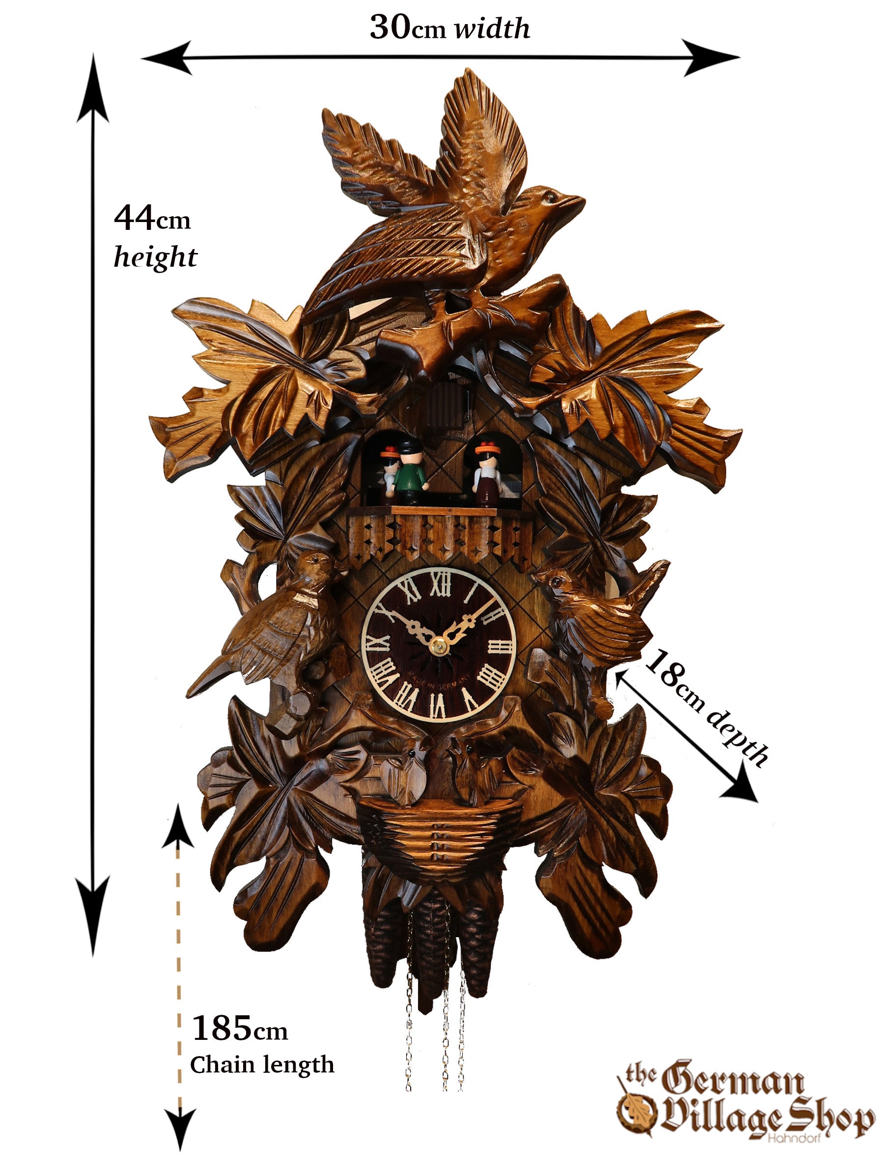 Size of German cuckoo clock imported and for sale in Australia