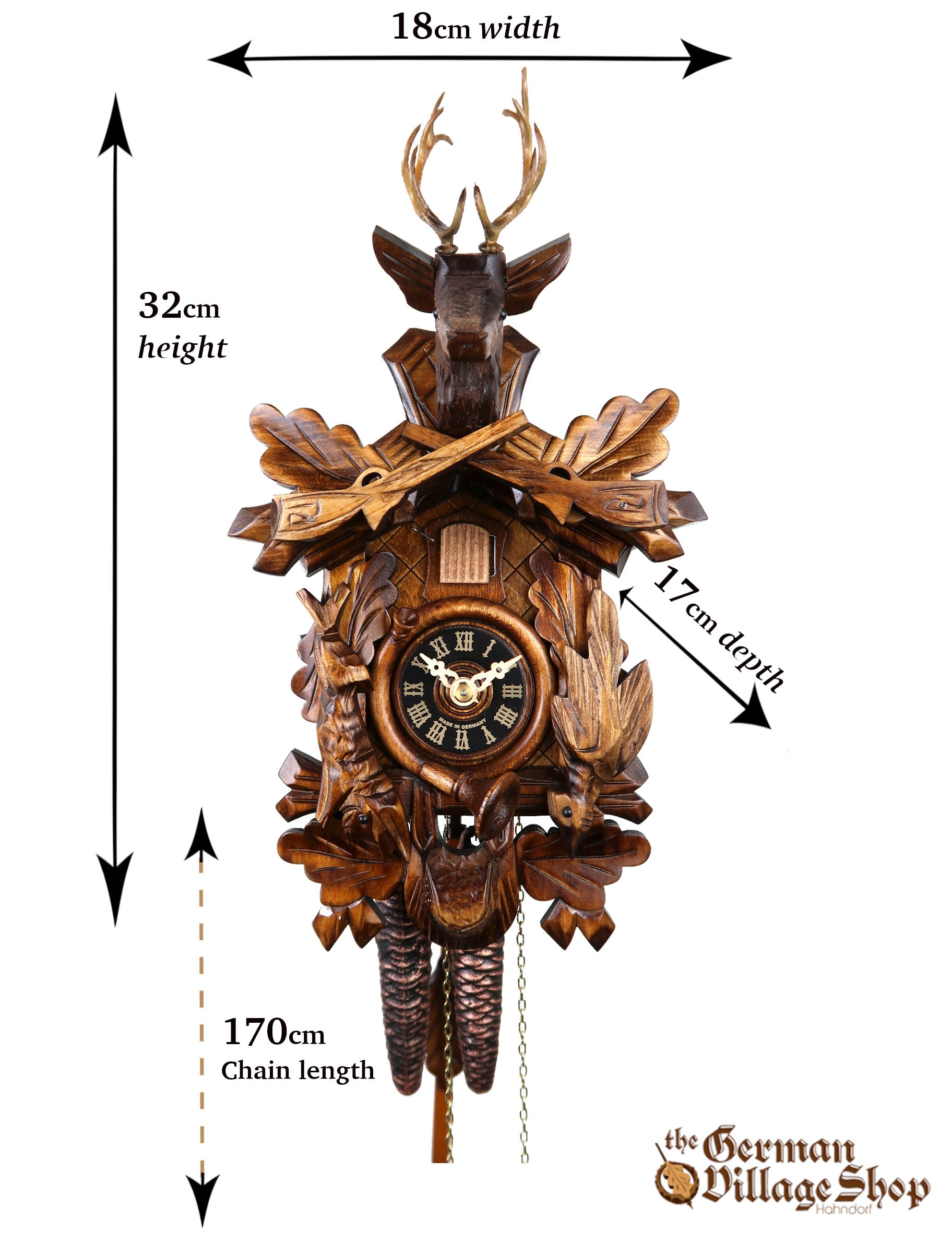 Size of German cuckoo clock imported and for sale in Australia