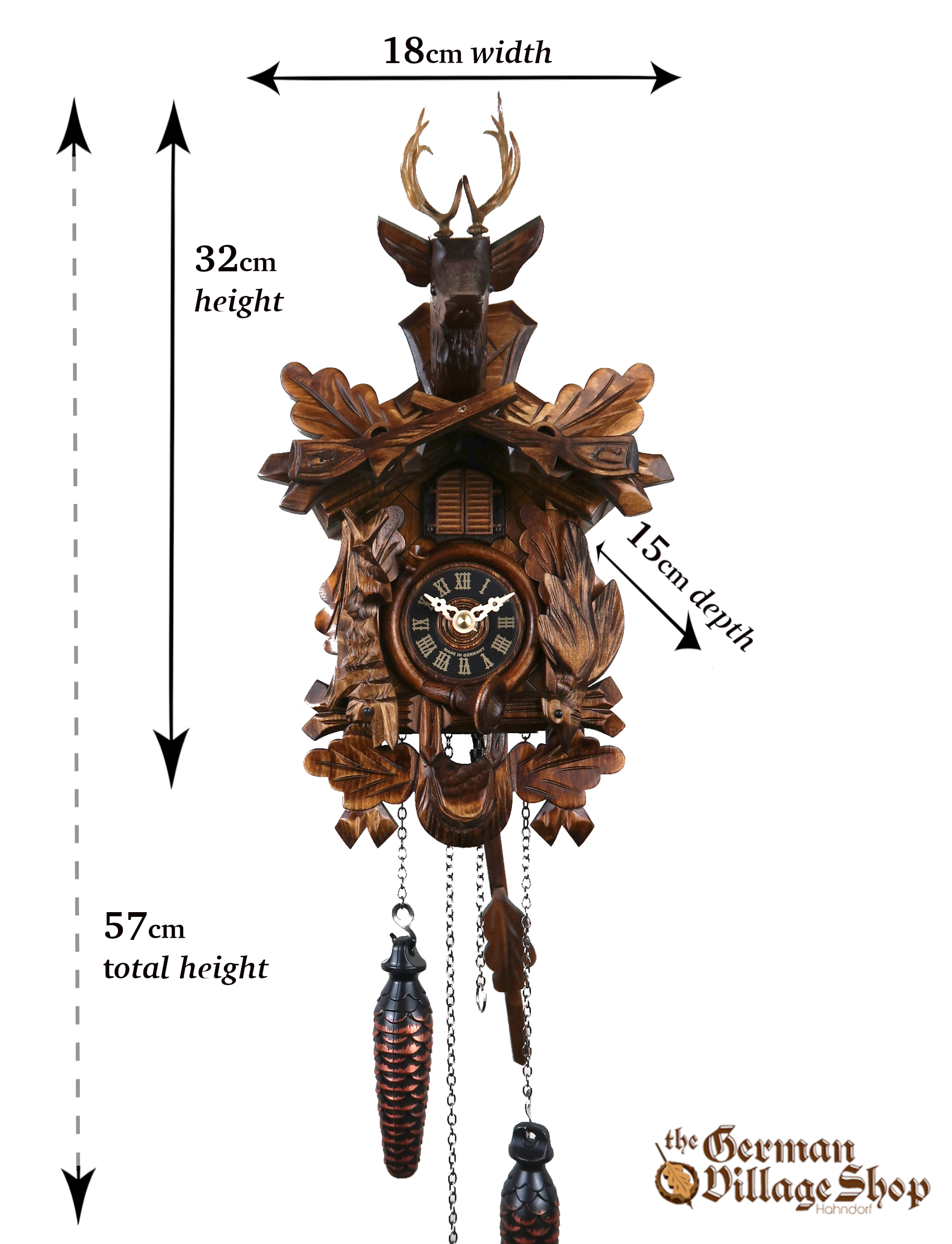 Size of German Cuckoo clock imported and for sale in Australia