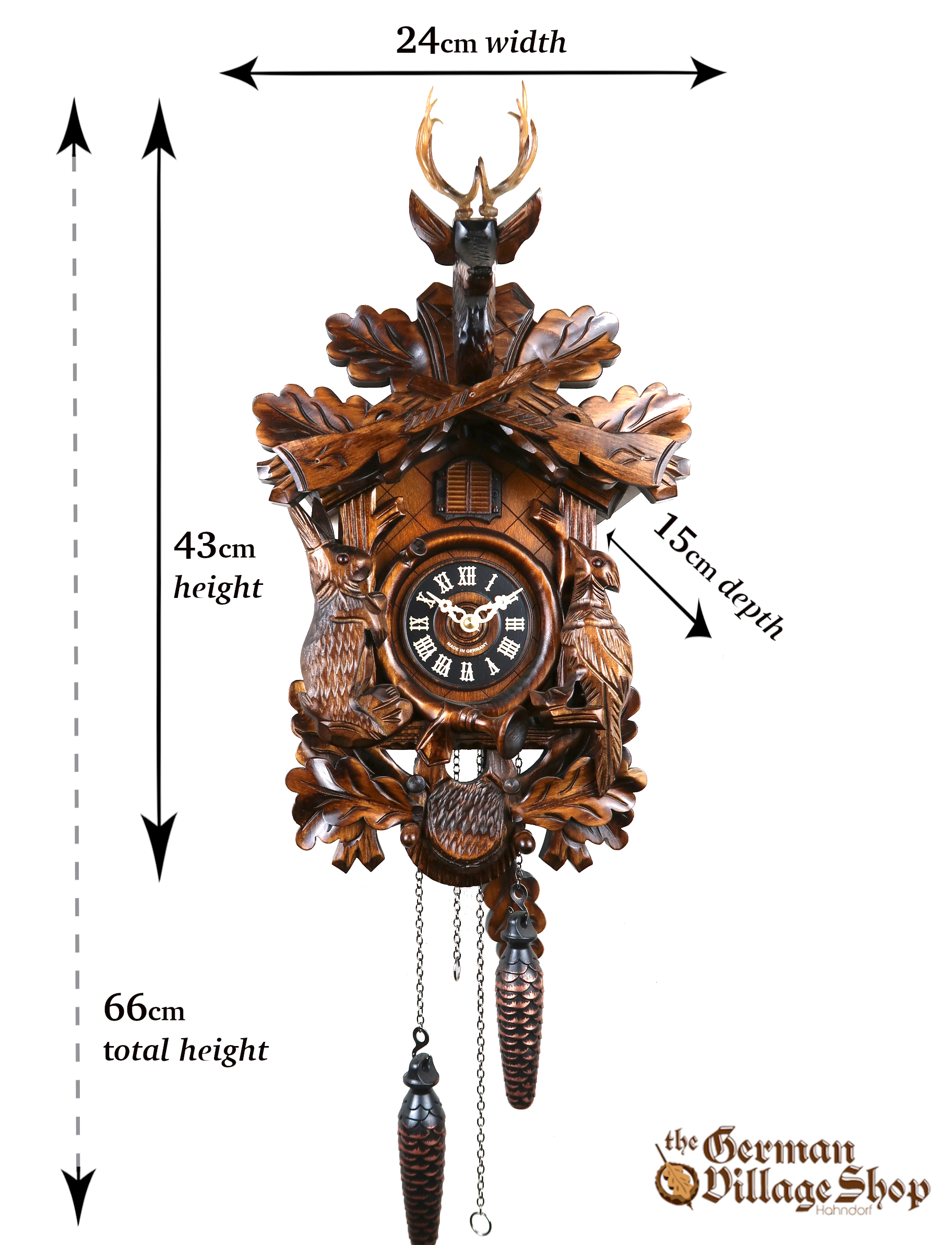 Size of German cuckoo clock imported and for sale in Australia