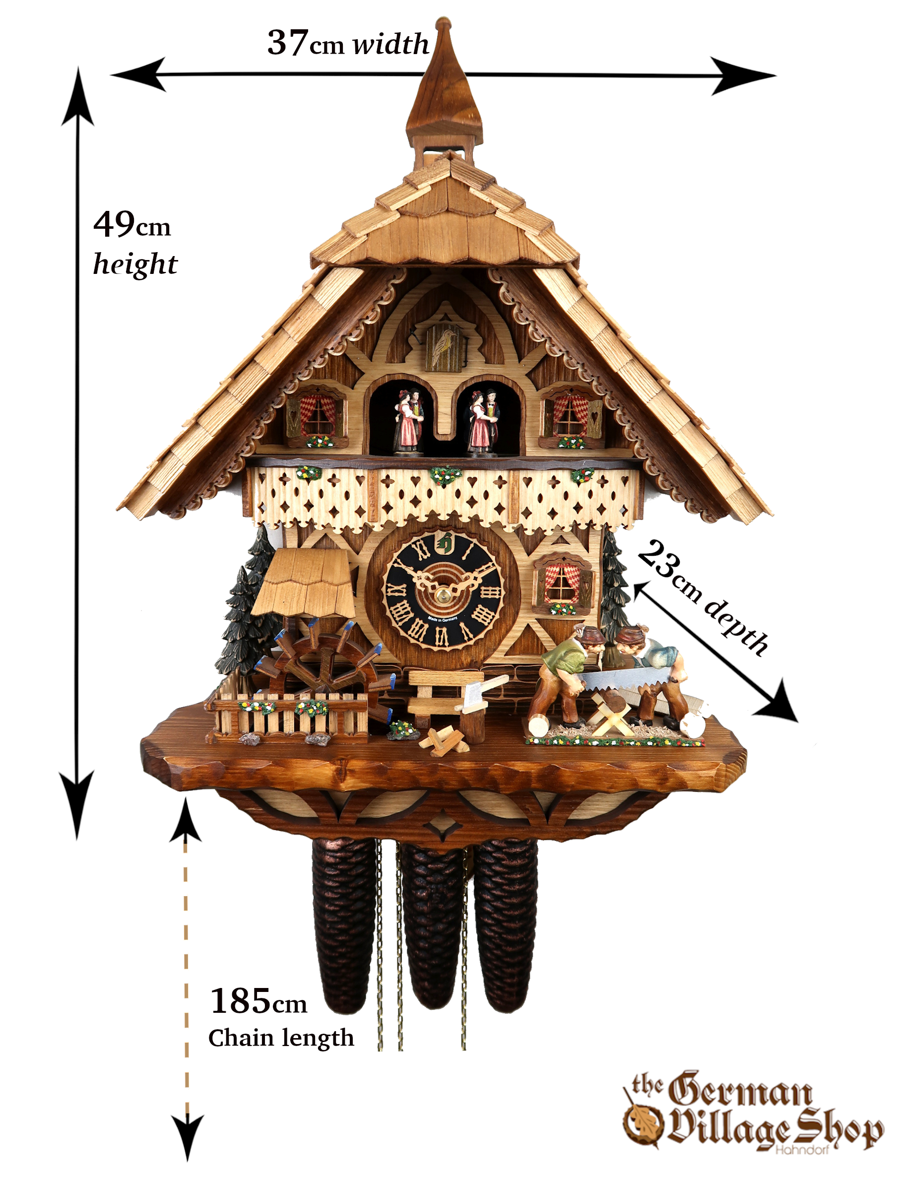 Size of German Cuckoo Clock Imported and for sale in Australia