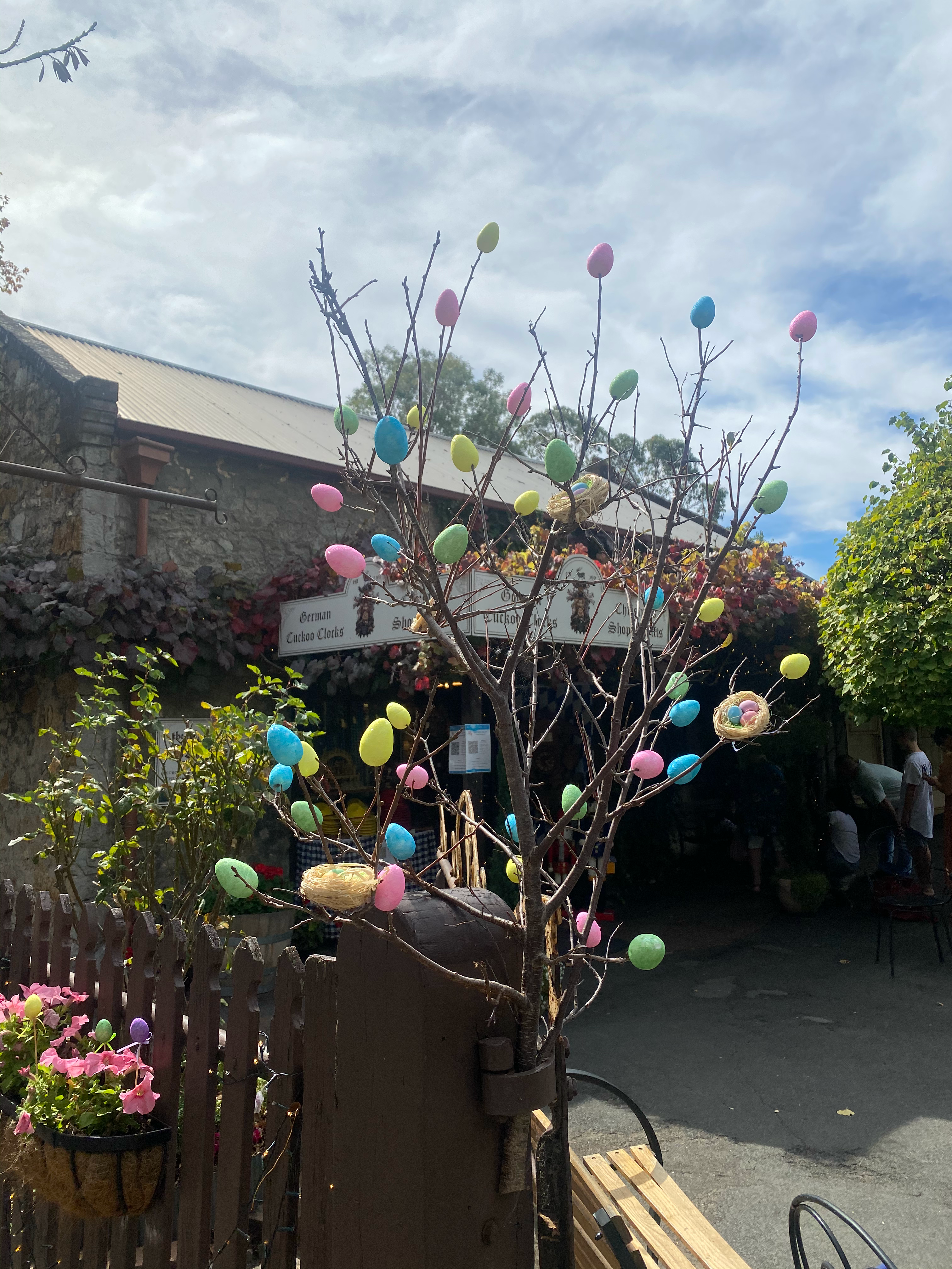 Easter tree outside of The German Village Shop Hahndorf