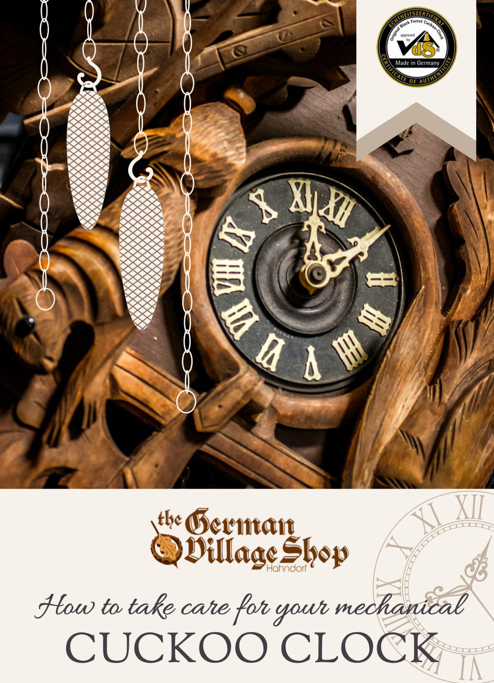 Mechanical cuckoo clock care PDF from The German Village Shop