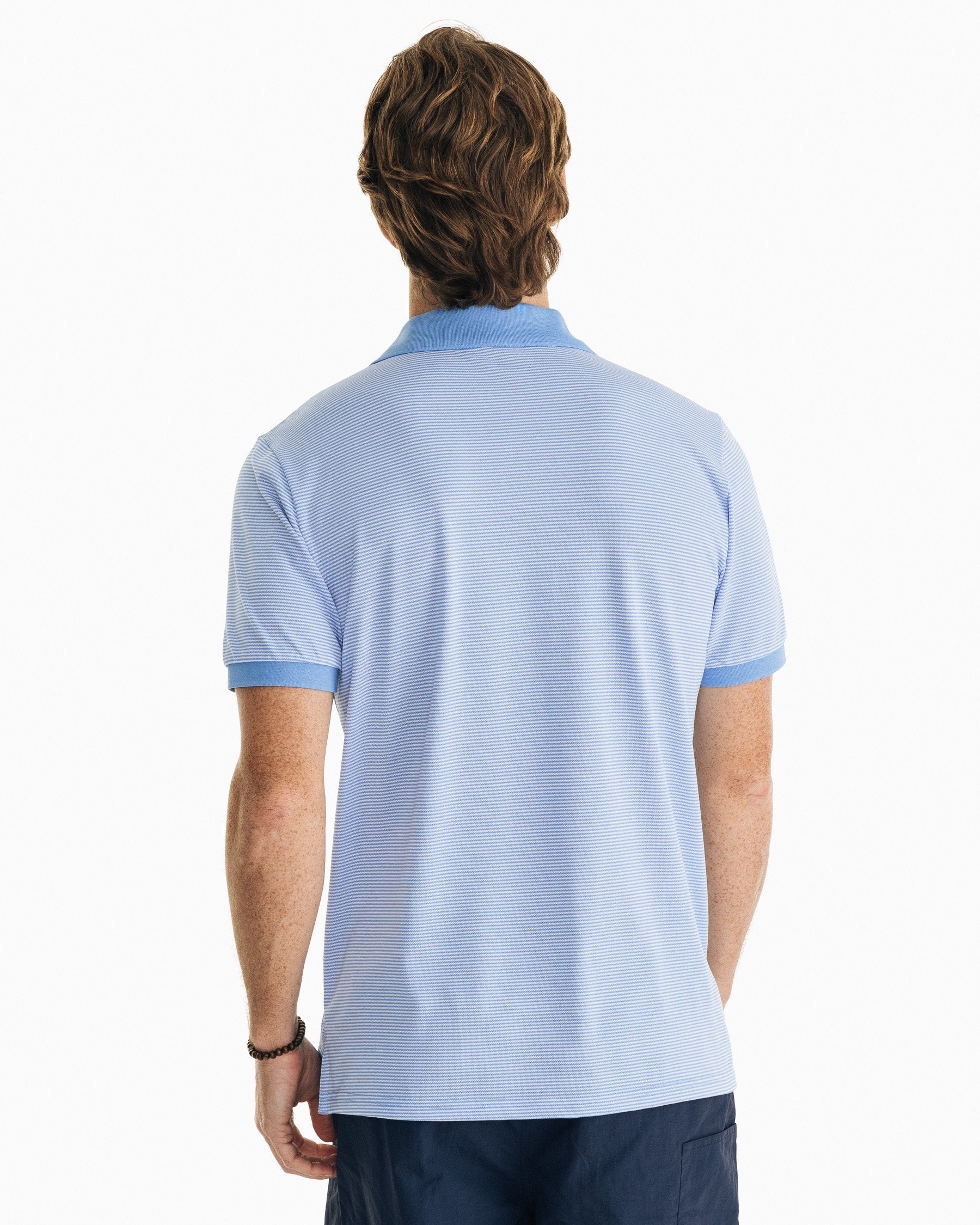 Mens Striped Performance Polo Shirt | Southern Tide