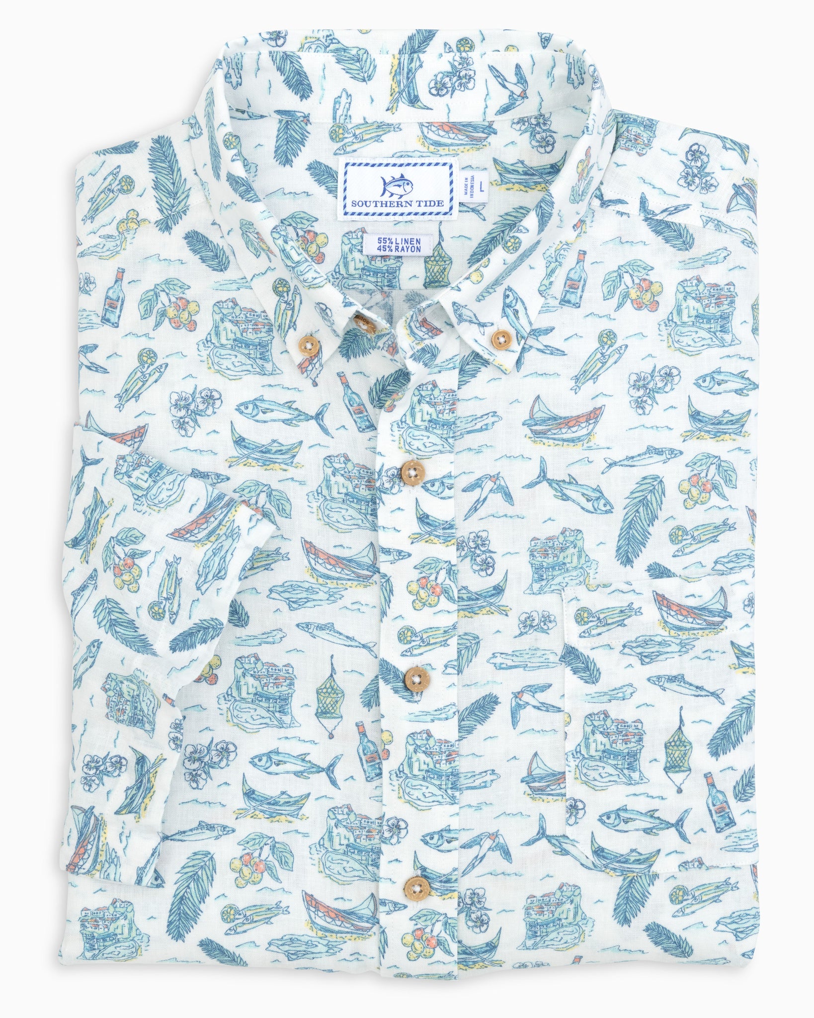 Printed Short Sleeve Button Down Shirts for Men | Southern Tide