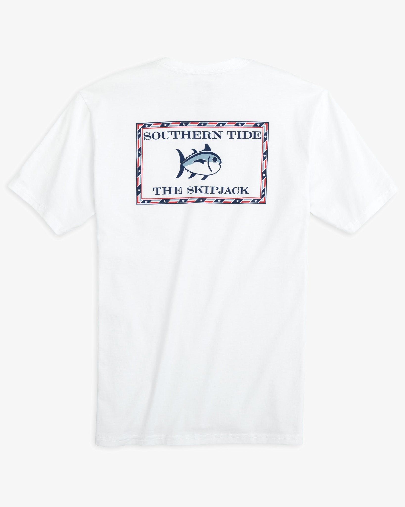 The back view of the Men's Original American Skipjack T-Shirt by Southern Tide - Classic White
