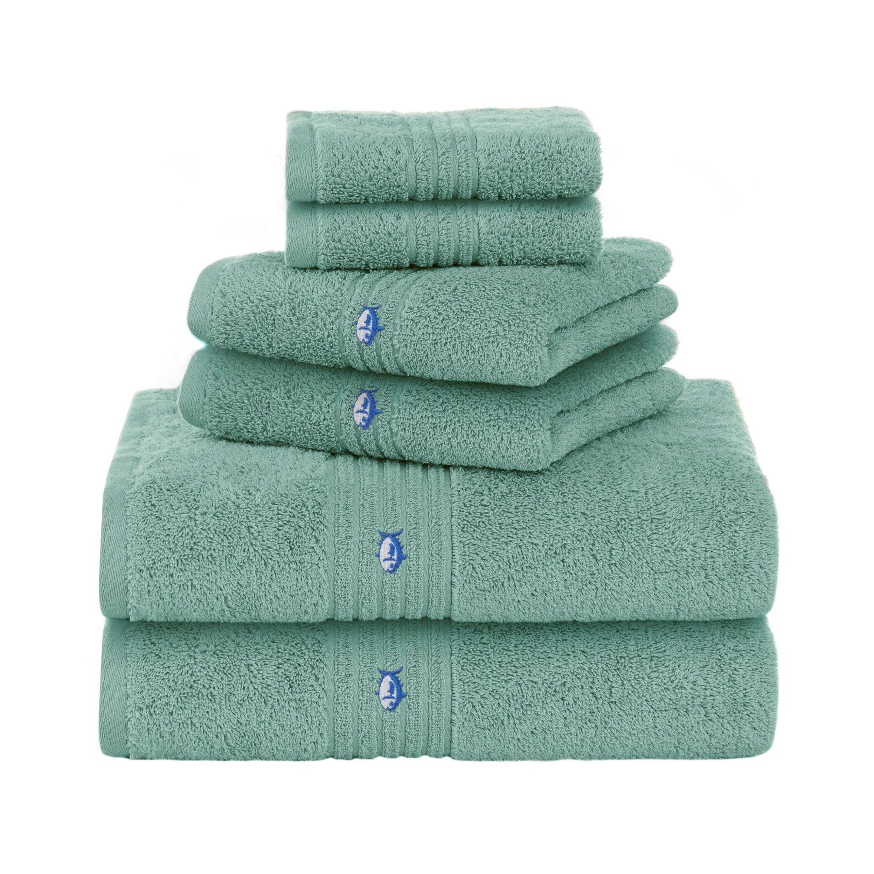 mint green bath towels