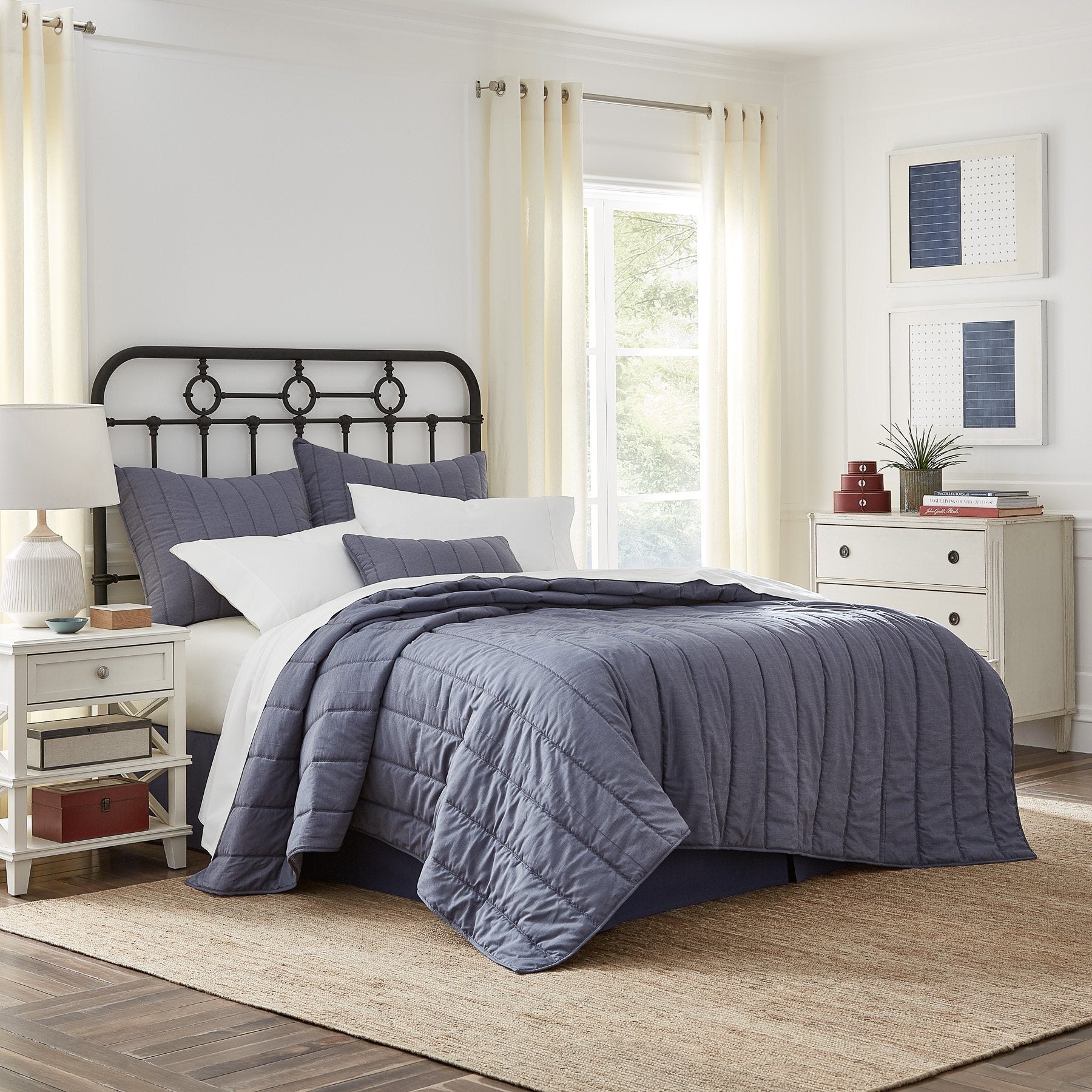 Blue Grey Chambray Quilt Linville Southern Tide