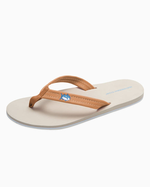 womens tan flip flops