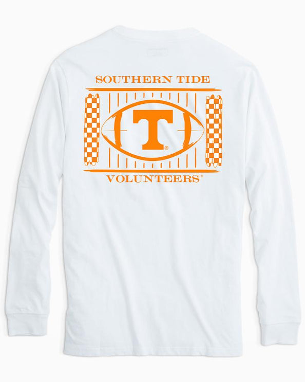 Tennessee Vols Apparel Tennessee Vols Shirts Southern Tide   Tennessee Vols Stadium Long Sleeve T Shirt Classic White Back 297x372@2x 