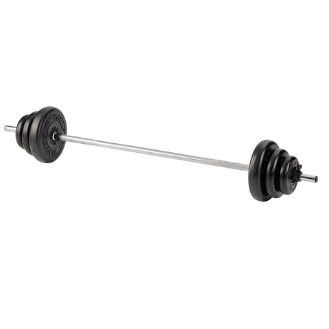 1170 and 1174 York Barbell Aerobic Weight set and bar loaded