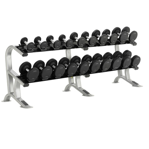 Pro-Style Dumbbell Rack Loaded with 2.5 - 25 KG Pro Style Dumbbells