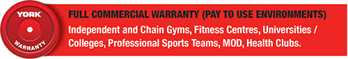 York Barbell Full Commercial Warranty