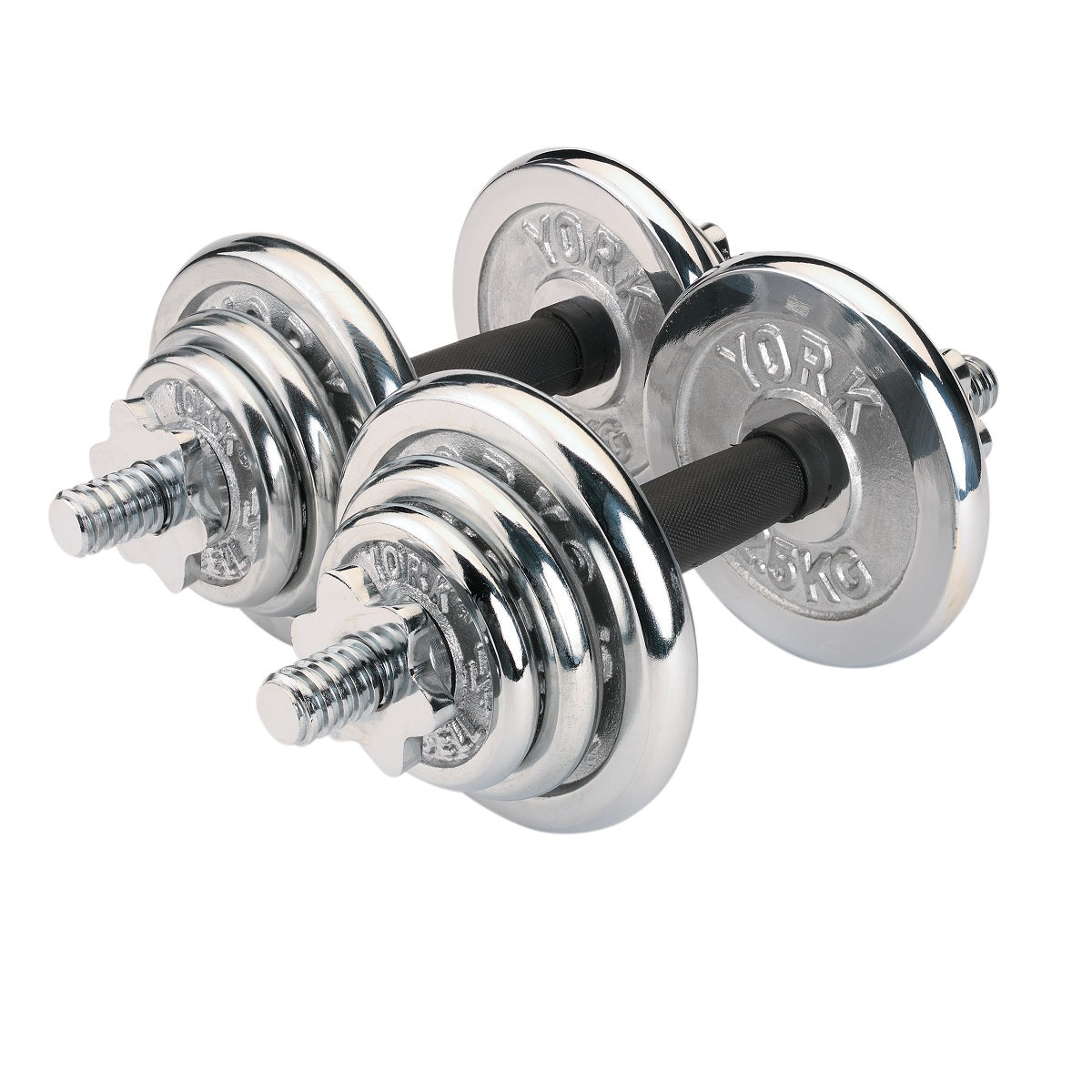 chrome dumbbell set