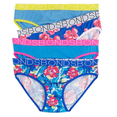 BONDS Girls 4 Pack Bikini Underwear - Chill Out Floral – Bambinista