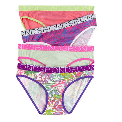 Bonds Multi 3 Pack Shortie Girls Underwear Firework Floral (2-3