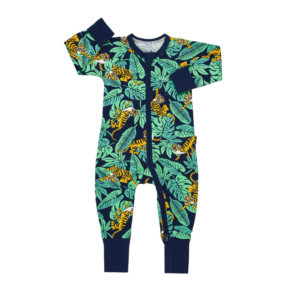 Dungarees Leopard Blooms Bonds Zip Wondersuit Baby Boys 0-24m