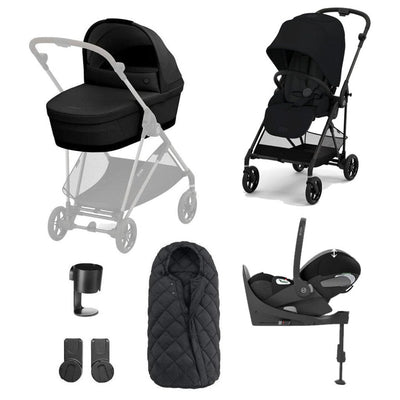 Cybex Melio Carbon Travel System Luxury Bundle With CLOUD T I 