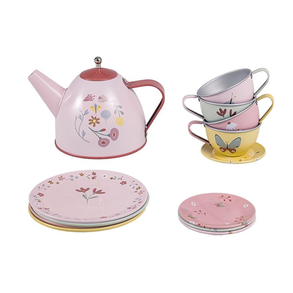 LITTLE DUTCH Tin Tea Set Flowers & Butterflies