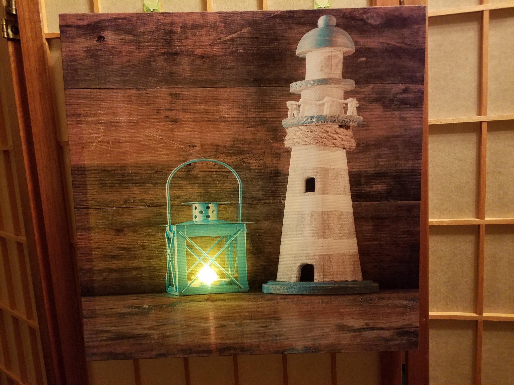 Light Up Canvas Wall Art Lantern And Lighthouse Carolann S Heart