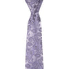 Premium Paisley Pattern Tie - Silver / Purple