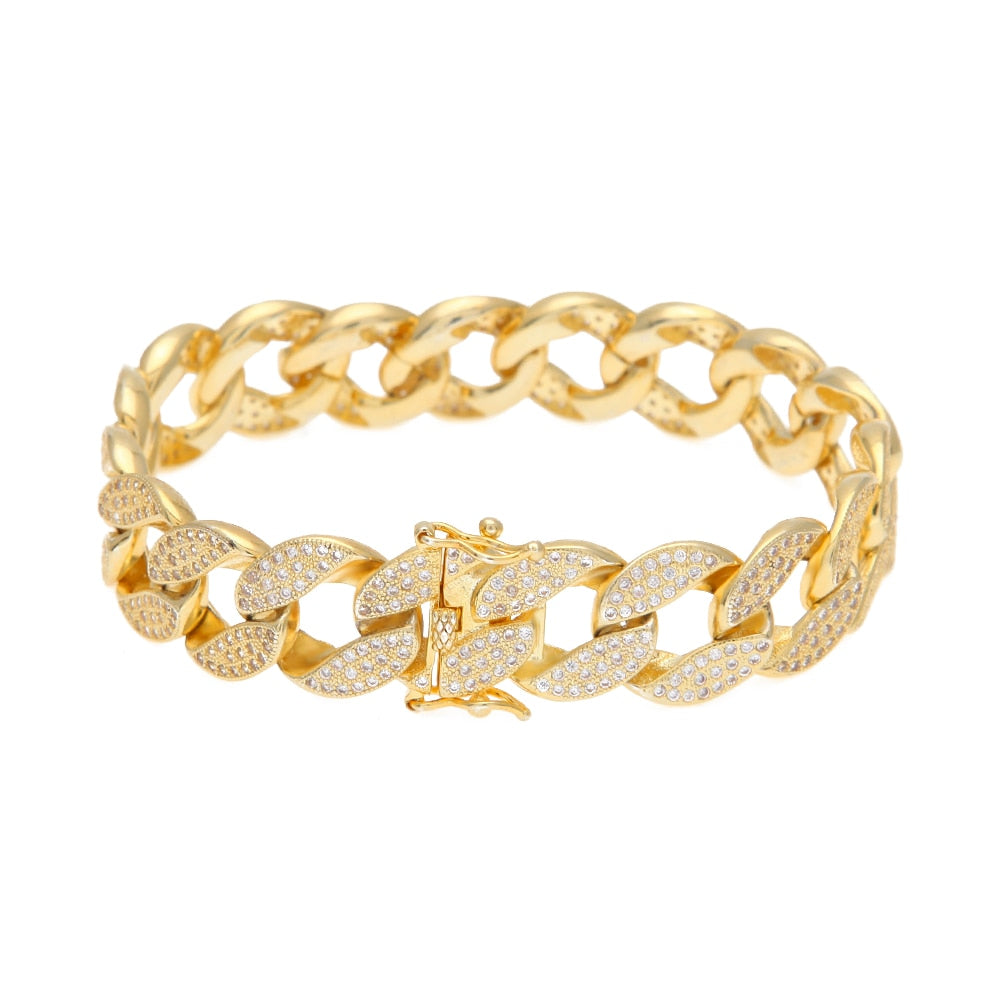 Diamond Cuban Link Wide Bracelet (10mm) – The Gold Supply