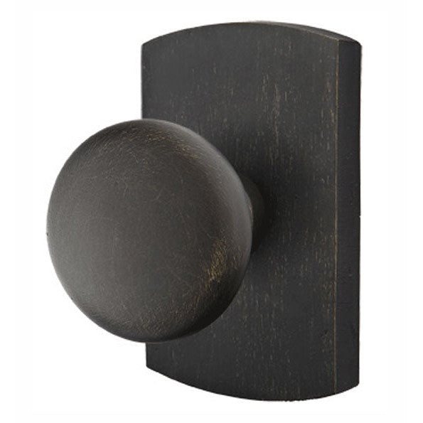Solid Brass Sandcast Winchester Door Knob Set With Rounded Rectangular Rosette (Several Finish Options)