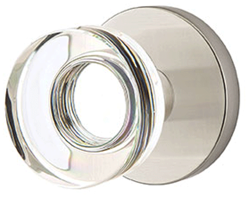 Modern Disc Crystal Door Knob Set With Disk Rosette Several Finish Options