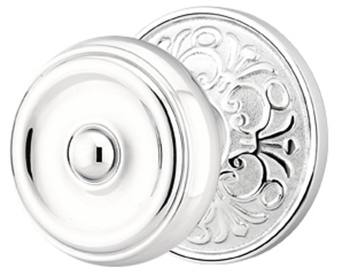 Emtek Solid Brass Waverly Door Knob Set With Lancaster Rosette Several Finishes Available