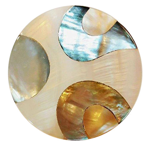 Mother Of Pearl Abalone Oversized Cabinet Furniture Knob In Chrome