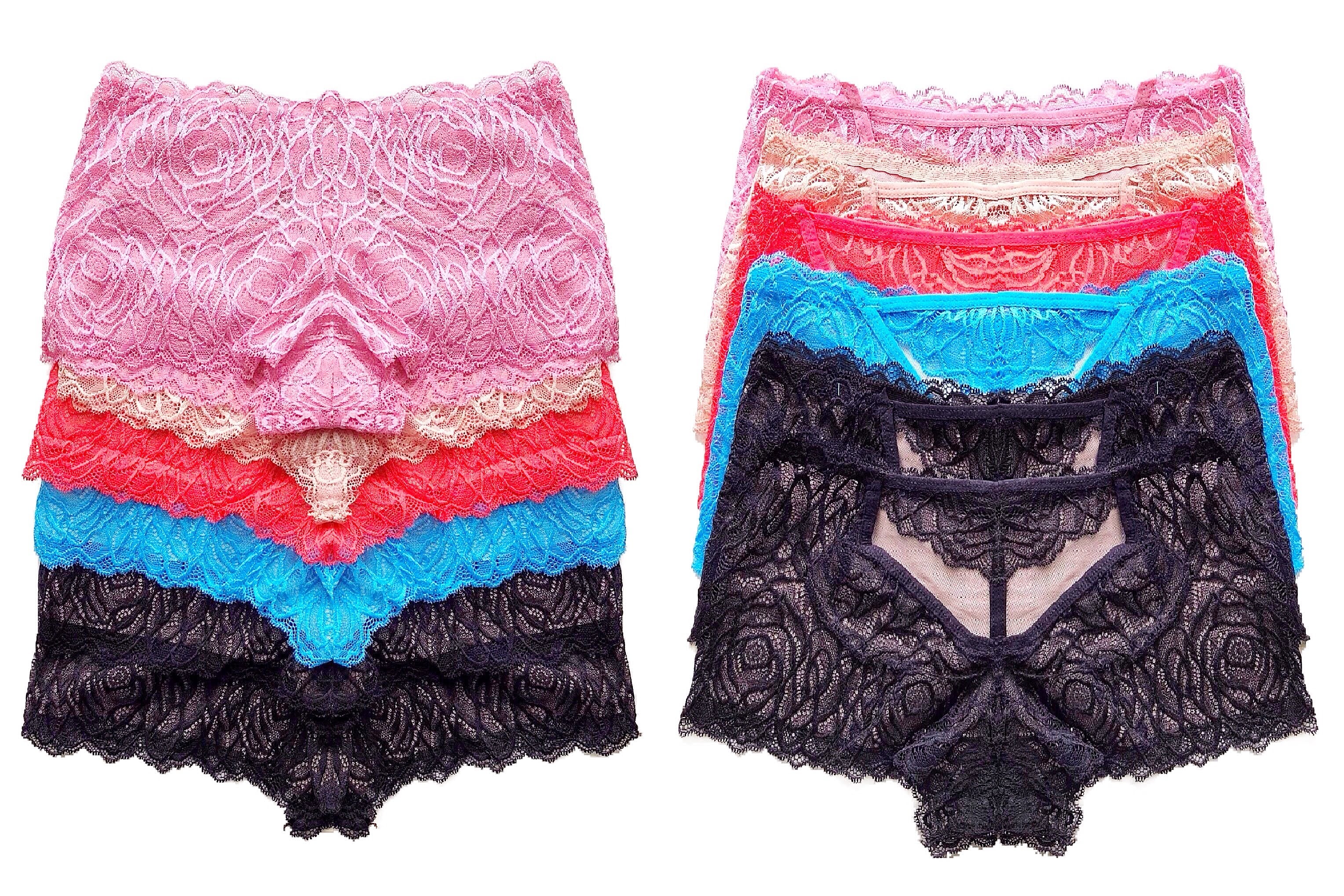 12 Pack Boyshorts Briefs Seamless No Show Cheeky Panties Crochet Lace Sports - Picture 17 of 21