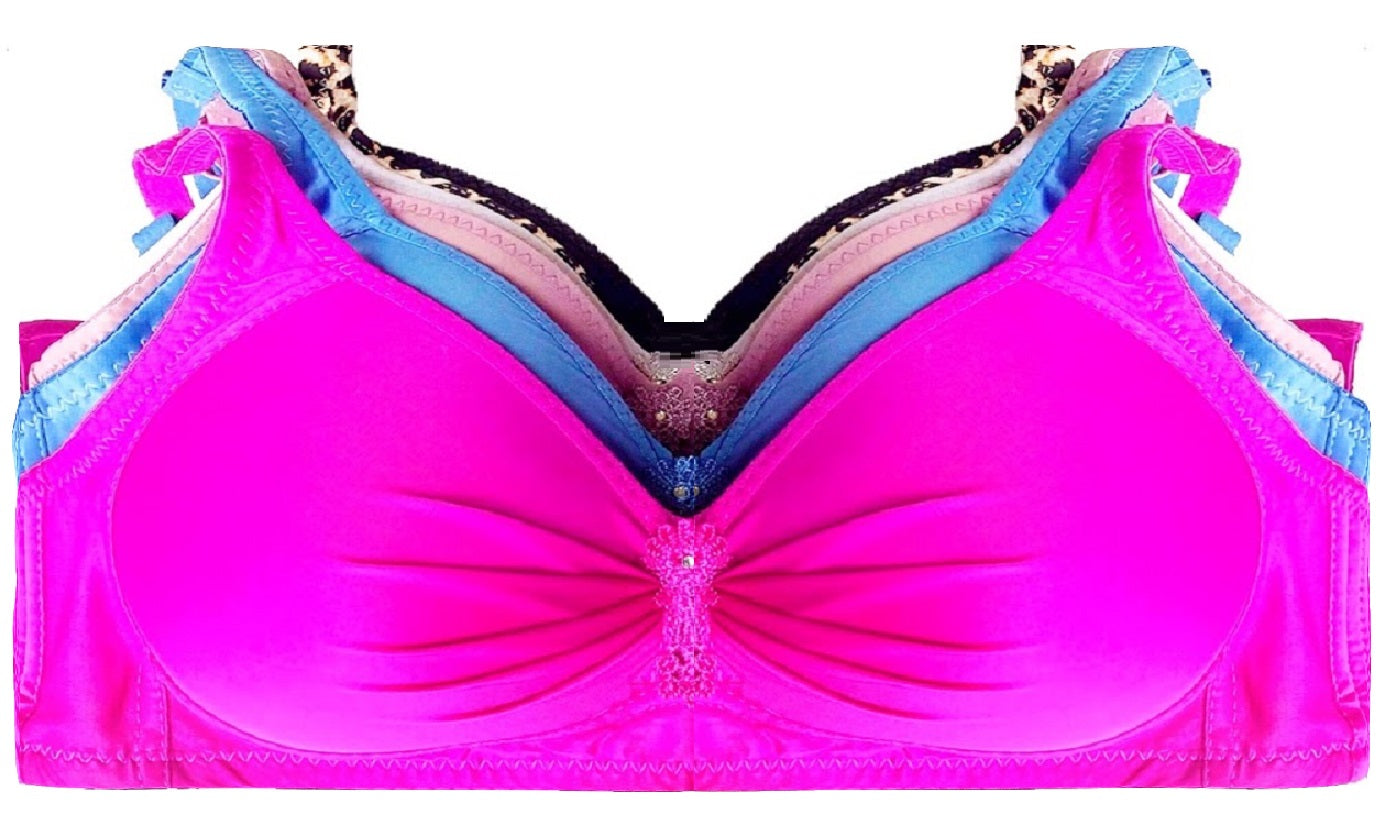6 Pack Everyday Bras 32B-40B Full Coverage Push Up Wireless Lace Sports - Picture 19 of 27