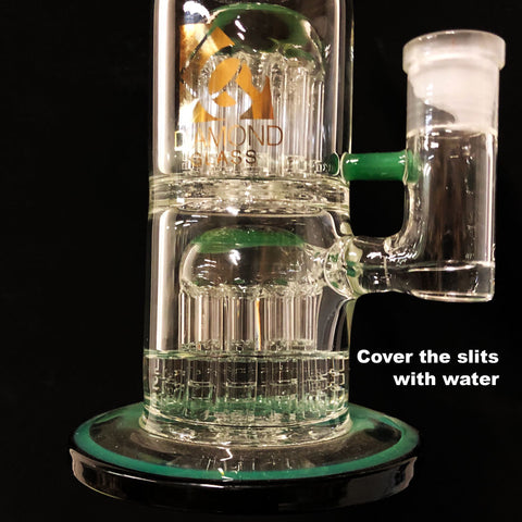 14 Double Crushed Percolator Water Pipe - Oil Rig -SmokeDay