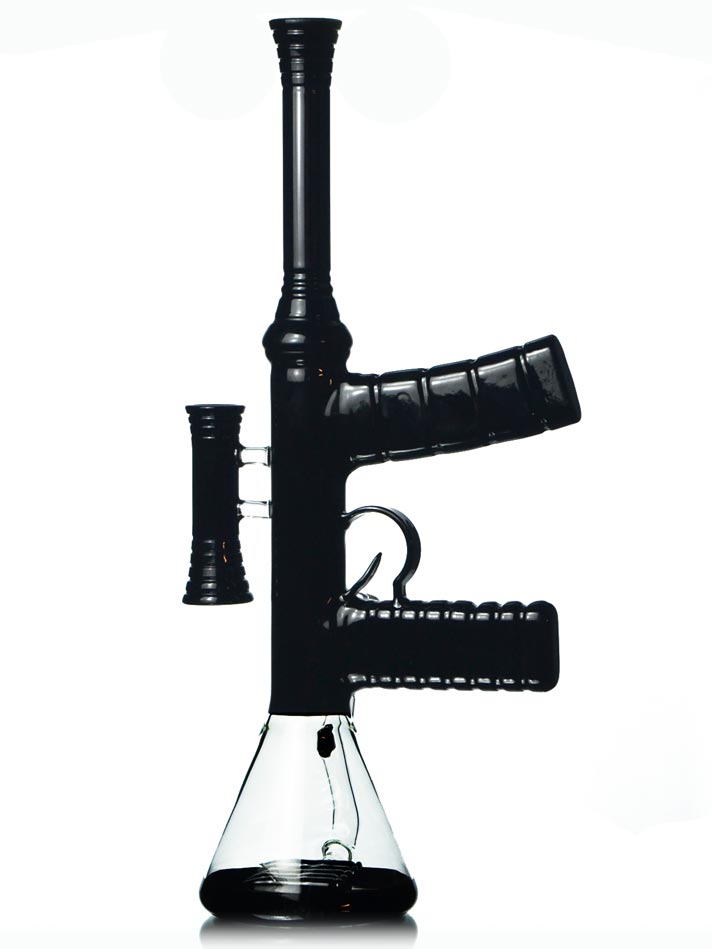 Glass Machine Gun Bong - Assault Rifle Bong For Sale — Badass Glass