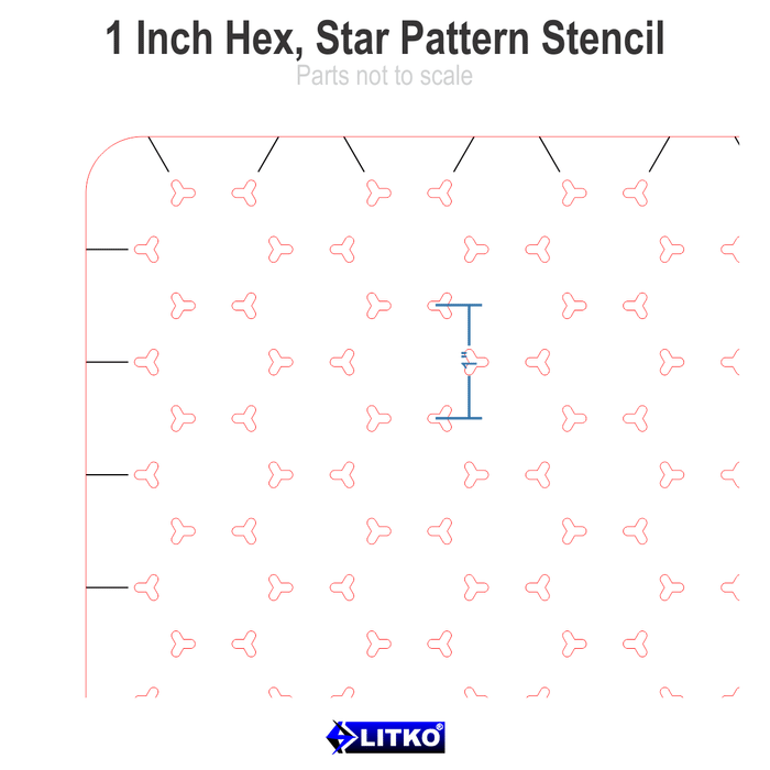 Litko 1 Inch Hex Grid Stencil Star Pattern — Litko Game Accessories