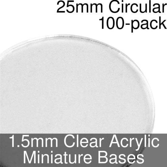 Miniature Base Bottoms, Circular, 25mm, Flexible Steel (100) — LITKO Game  Accessories