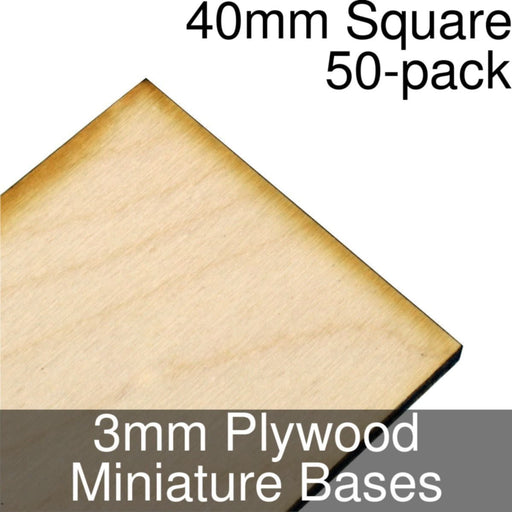 Miniature Bases, Rectangular, 40x20mm, 3mm Plywood (100)